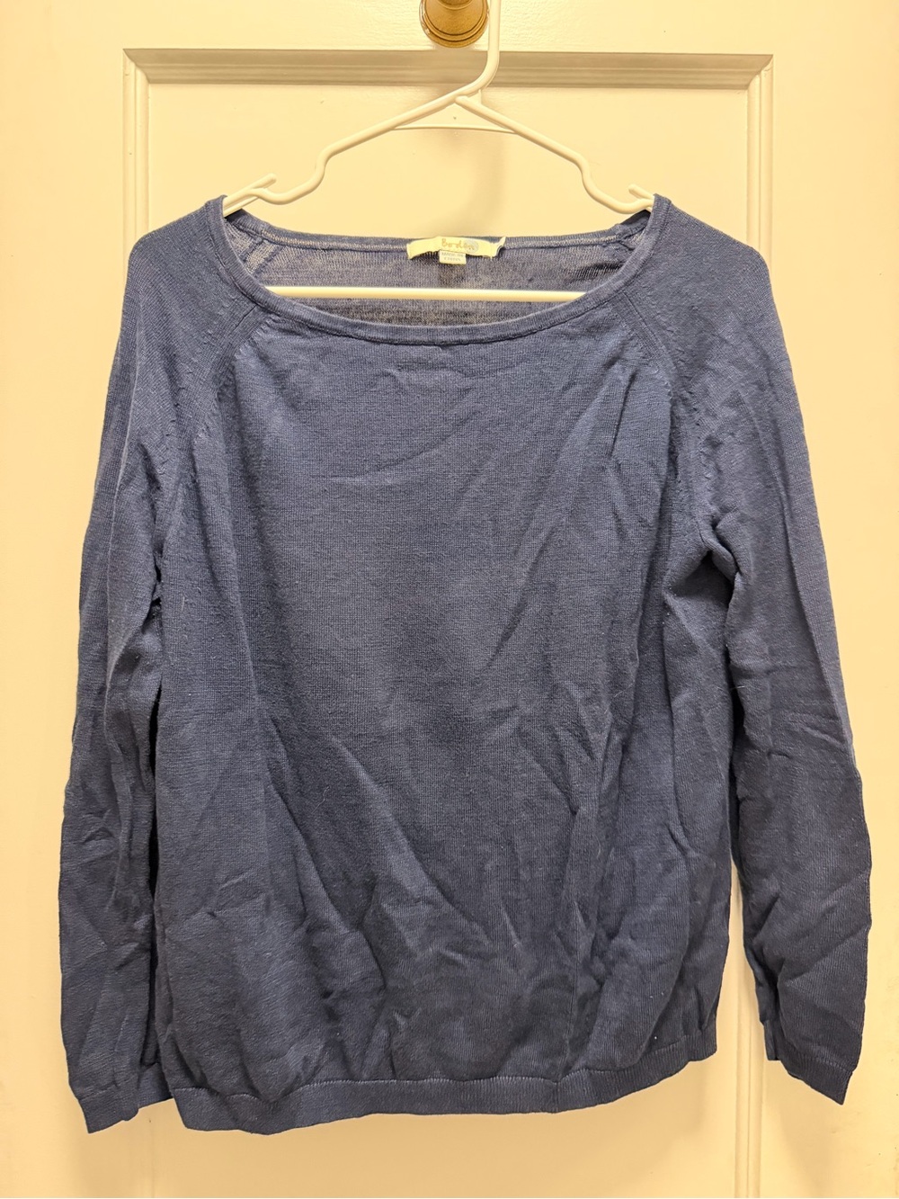 Boden Scoop Neck Long Sleeve Sweater in Periwinkle Blue
